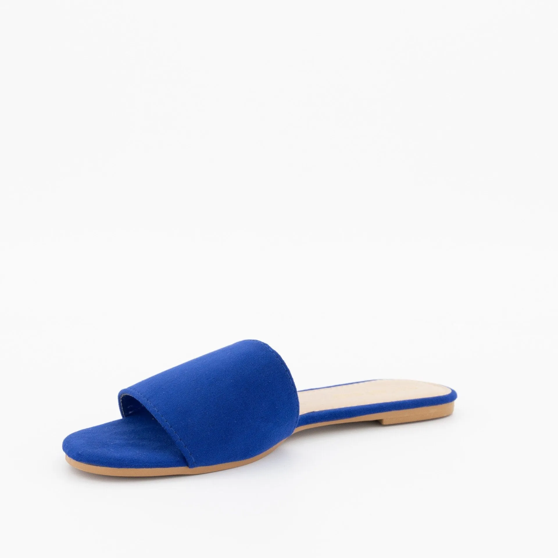 Ladies Plain Push-In Mule-Cobalt
