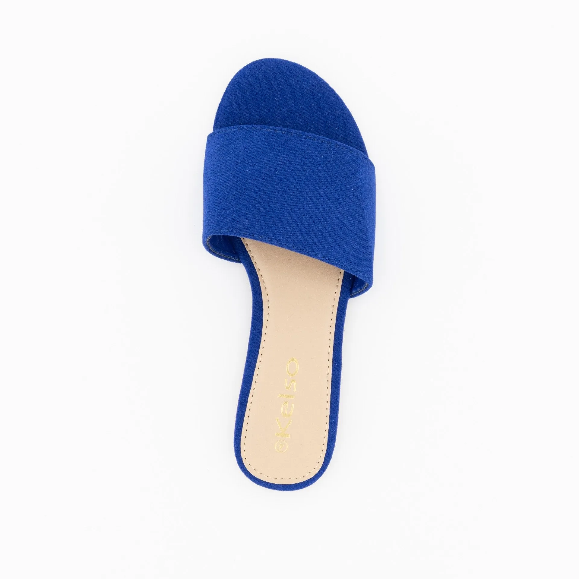 Ladies Plain Push-In Mule-Cobalt