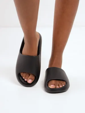 Ladies Summer Slide Sandal - Black