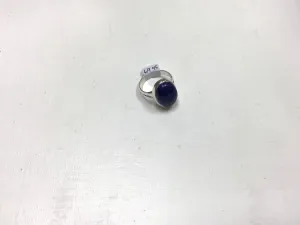 Lapis Lazuli Rounded Oval Set in Silver Size 7