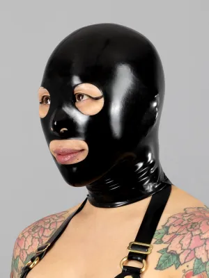 Latex Hood with Rounded Eyes, Nose and Mouth