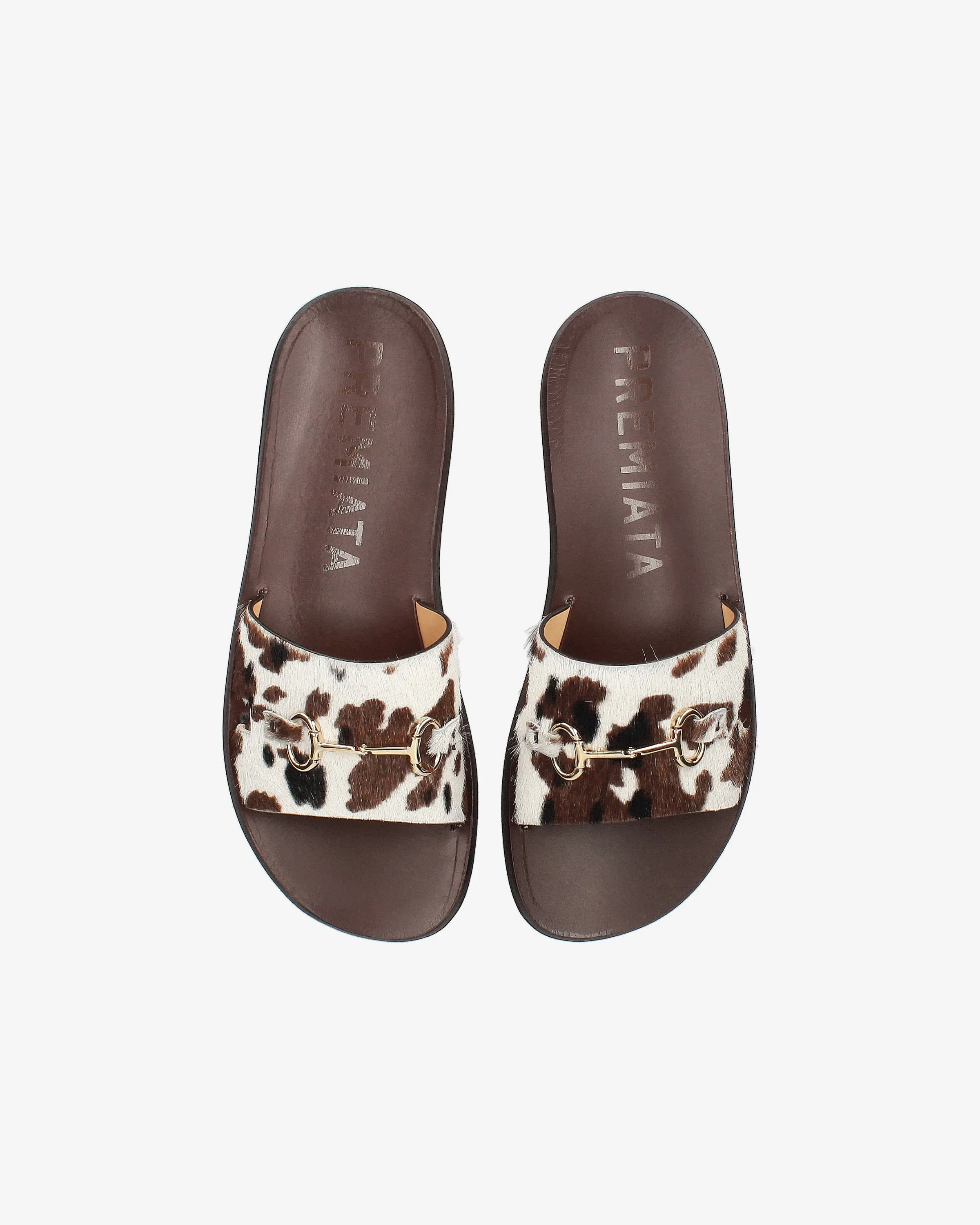 Leather Sandals with Ponyhair Headband