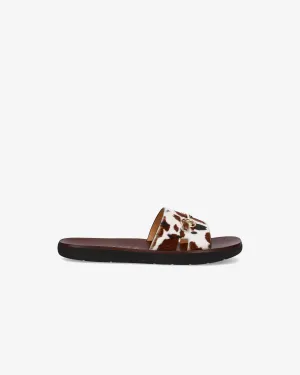 Leather Sandals with Ponyhair Headband