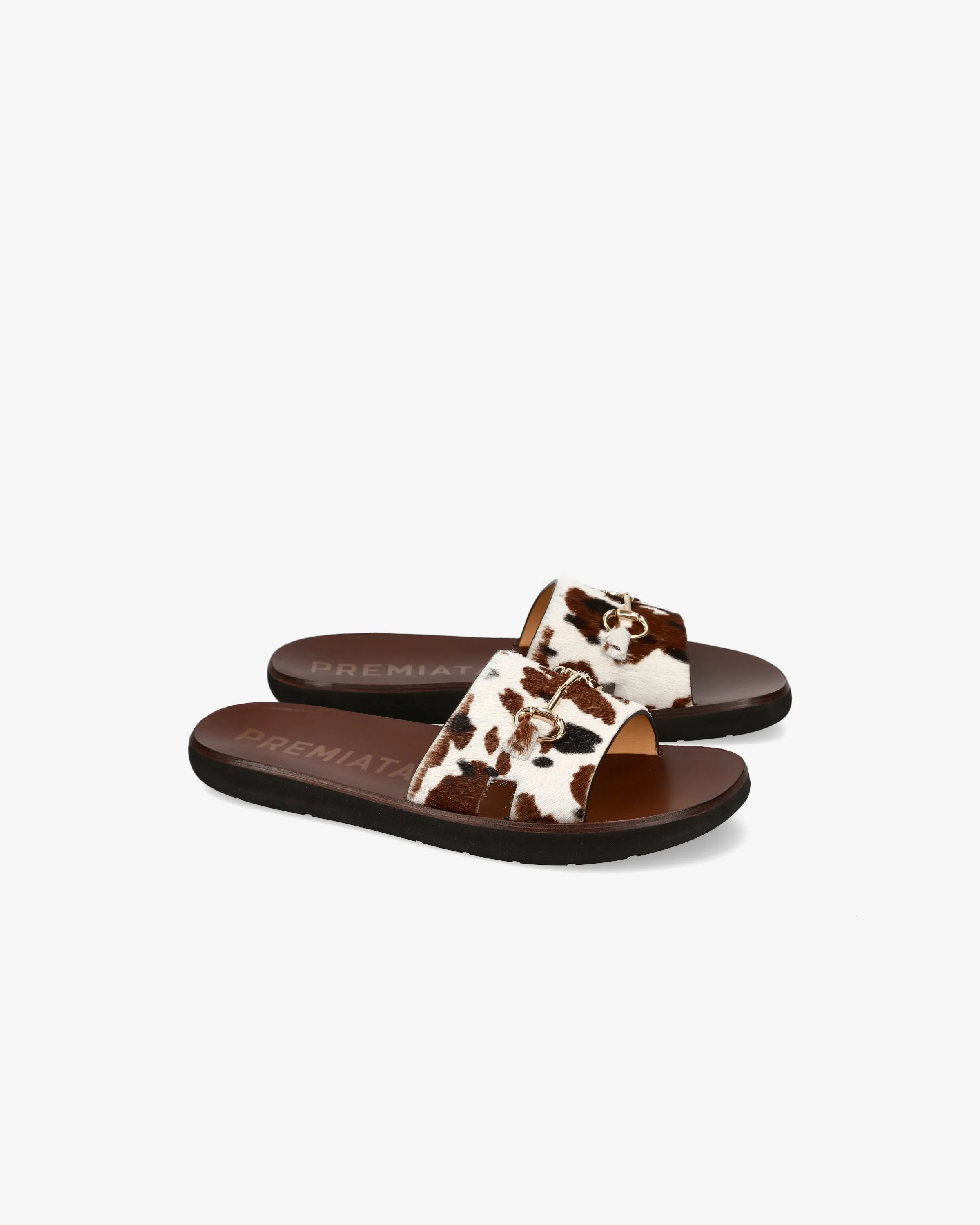 Leather Sandals with Ponyhair Headband
