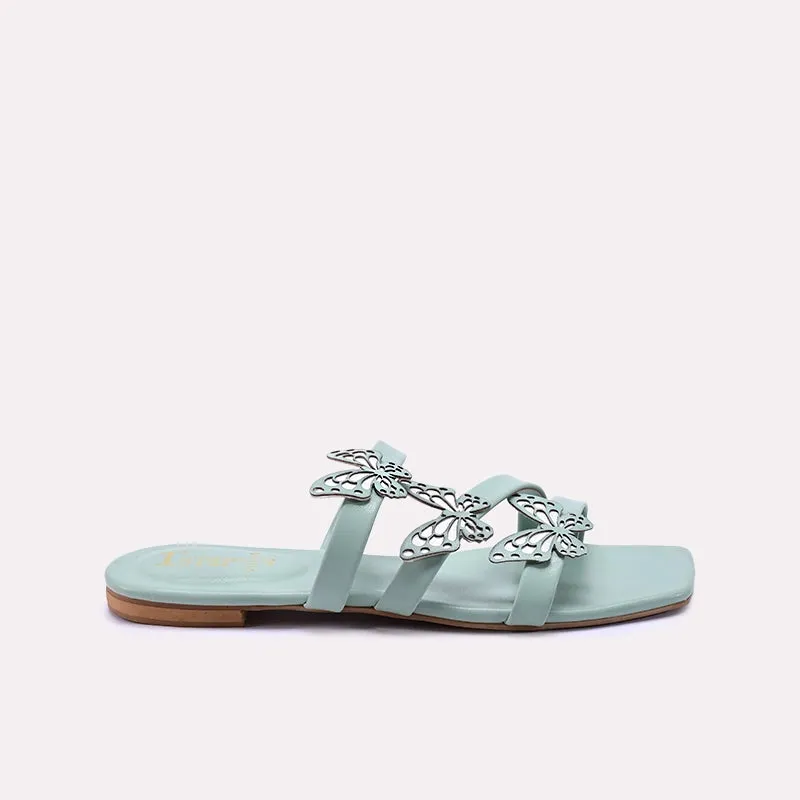 Light Green Flat Slippers 0412454