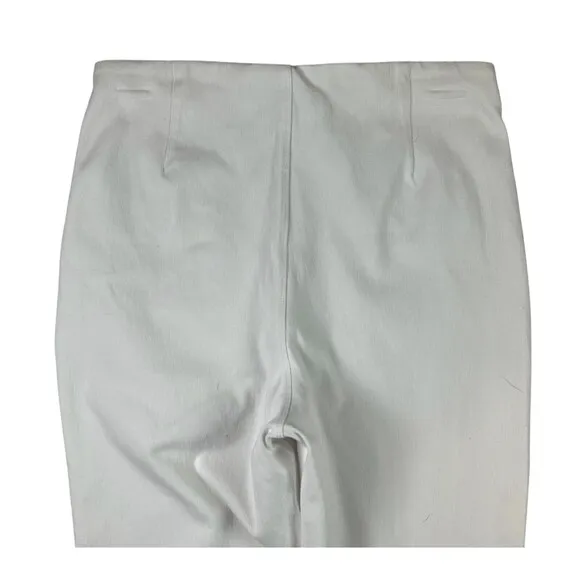 Lysse White Snap Leg Cuffed Crop Denim Leggings  Size M  High Waist  Slimming