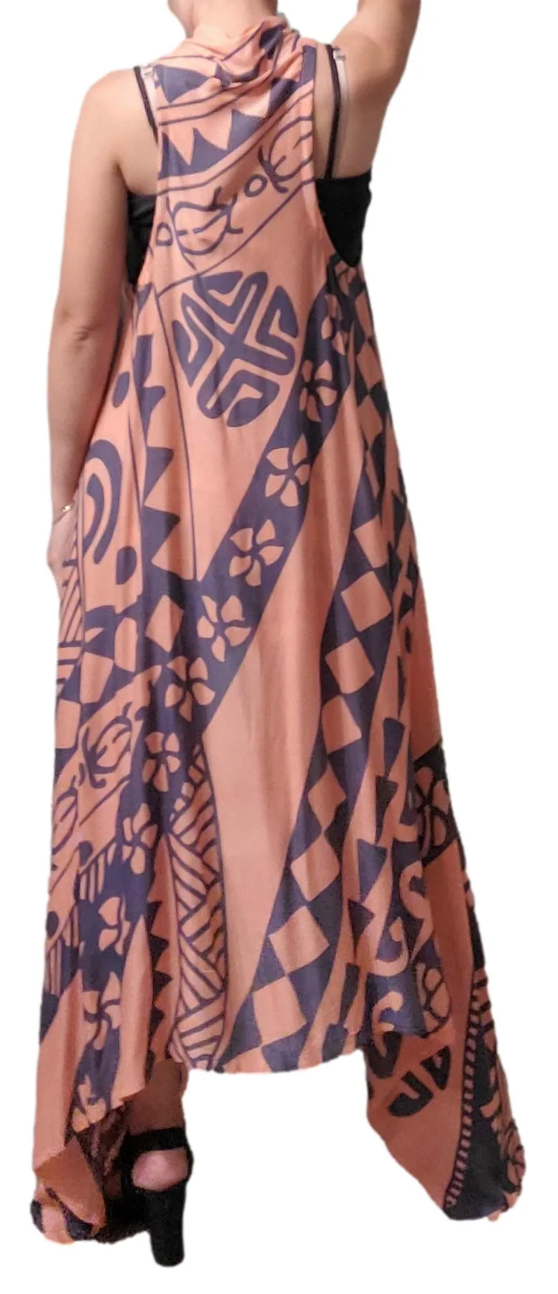 Magic Sarong - Rounded Corners - Holoholo - Peach Pink and Bluestone