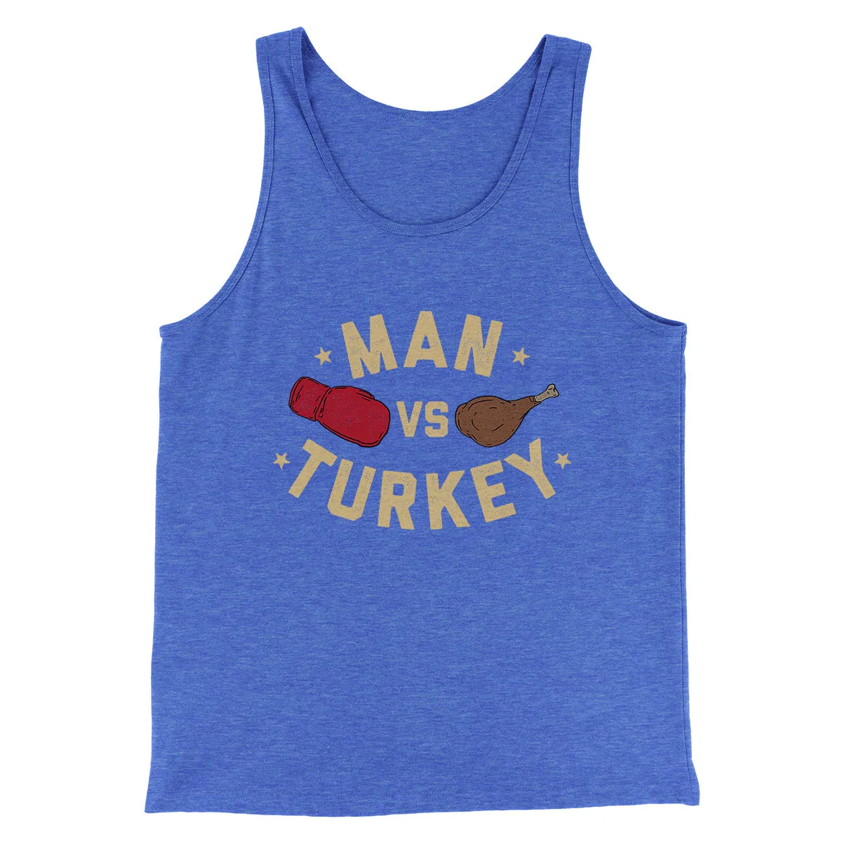 Man Vs Turkey Funny Thanksgiving Men/Unisex Tank Top