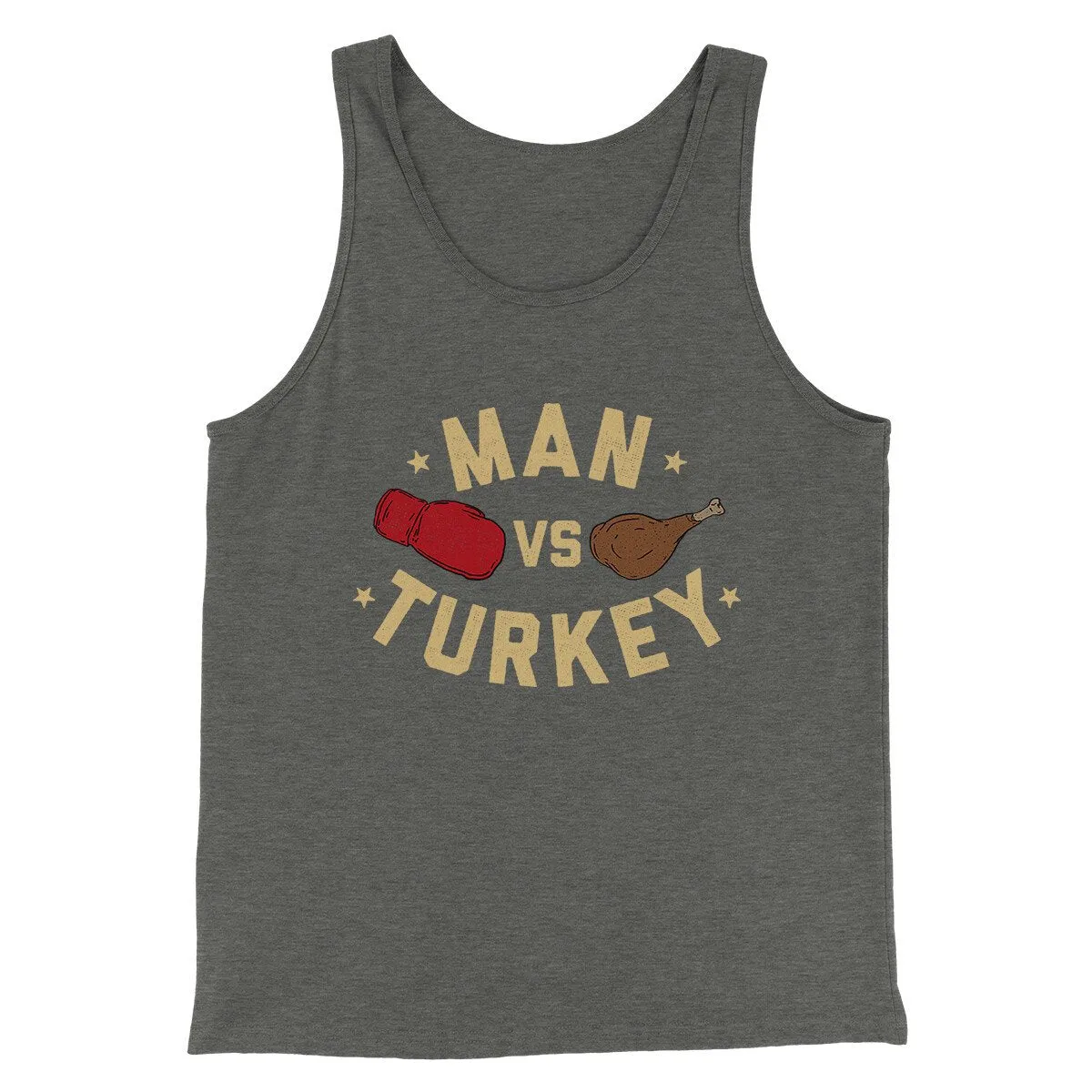 Man Vs Turkey Funny Thanksgiving Men/Unisex Tank Top