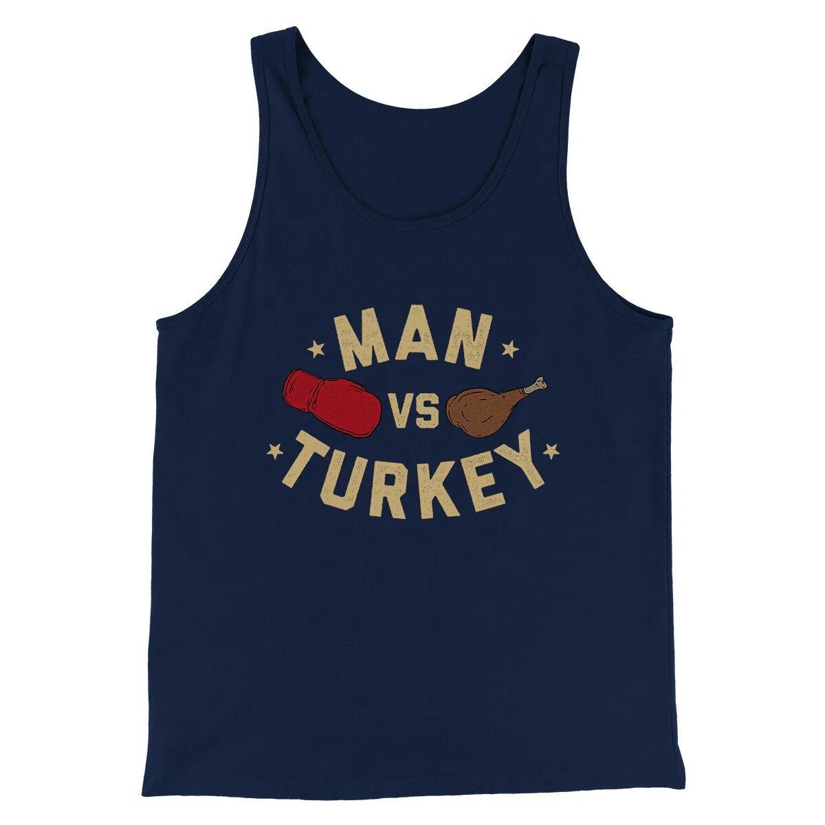 Man Vs Turkey Funny Thanksgiving Men/Unisex Tank Top