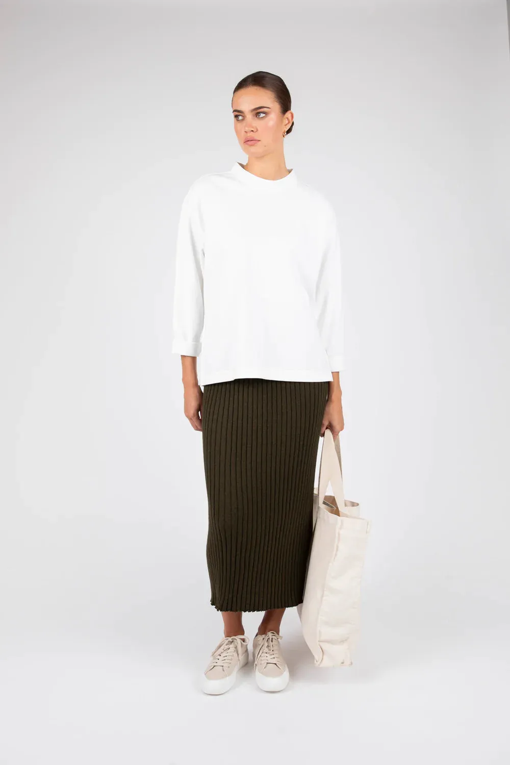 MARLOW REIGN RIB KNIT SKIRT CYPRESS