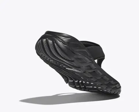 MEN'S HOKA ORA RECOVERY FLIP | BLACK / DARK GULL GRAY