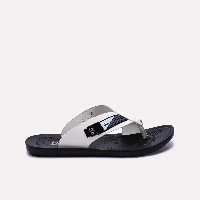 Mens White Casual Slippers 0151104