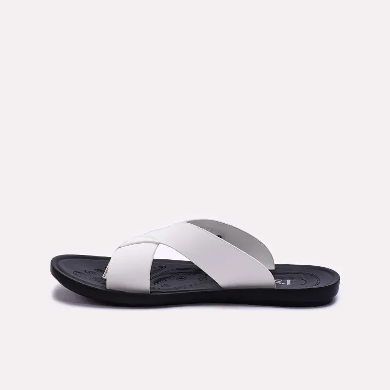 Mens White Casual Slippers 0151104