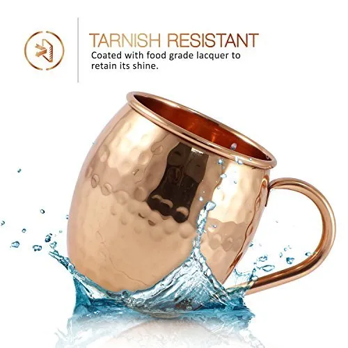 Mule Science Authentic Moscow Mule Copper Mugs Set of 16 (16oz) | Solid Barrel 100% Copper Cups Set w/ 16 Straws, 16 Coasters & 2 Shot Glasses | Handcrafted Tarnish-Resistant Food Grade Lacquer Coat