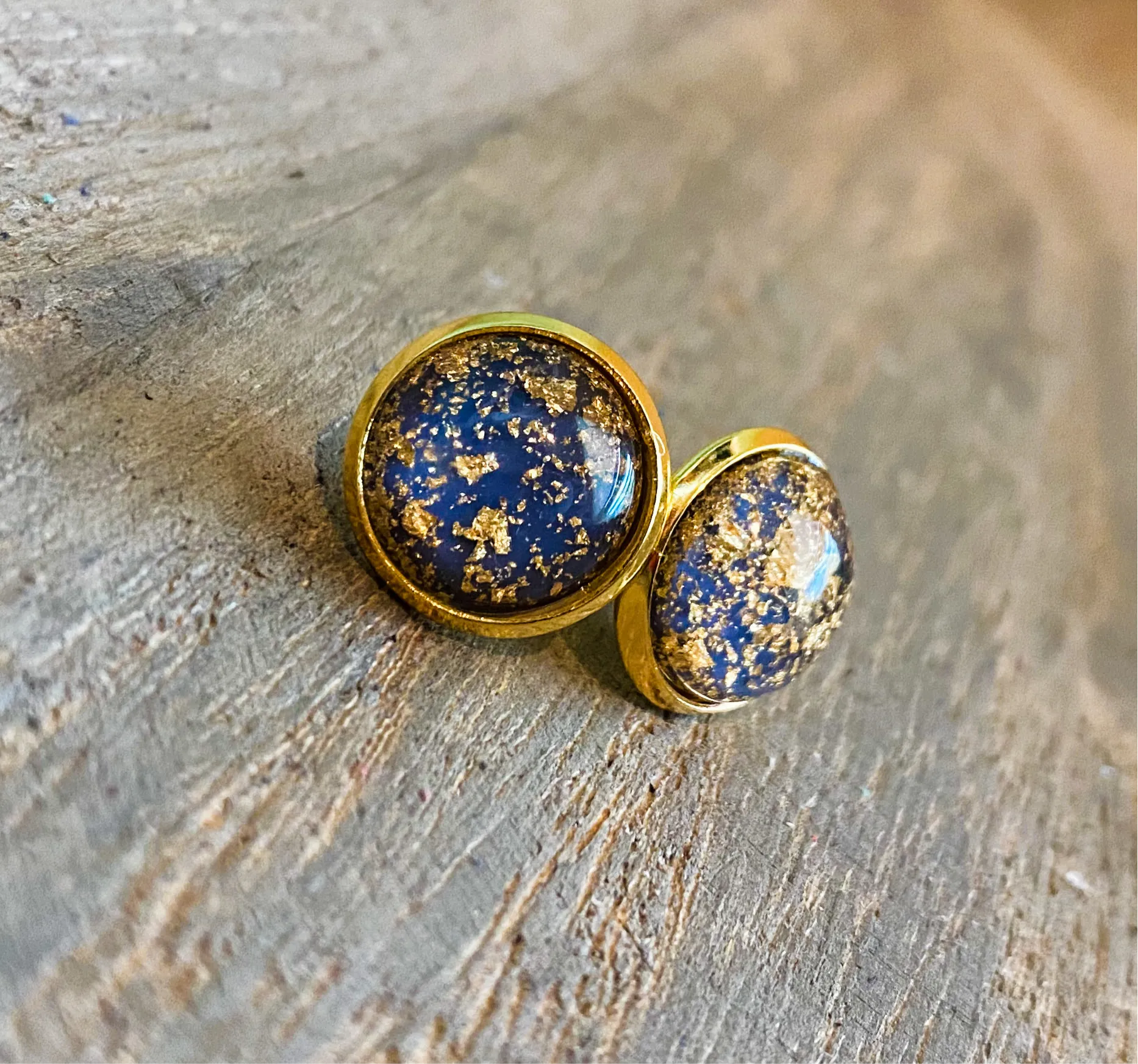 MULTIPLE COLORS: Gold-Flecked Stud Earrings