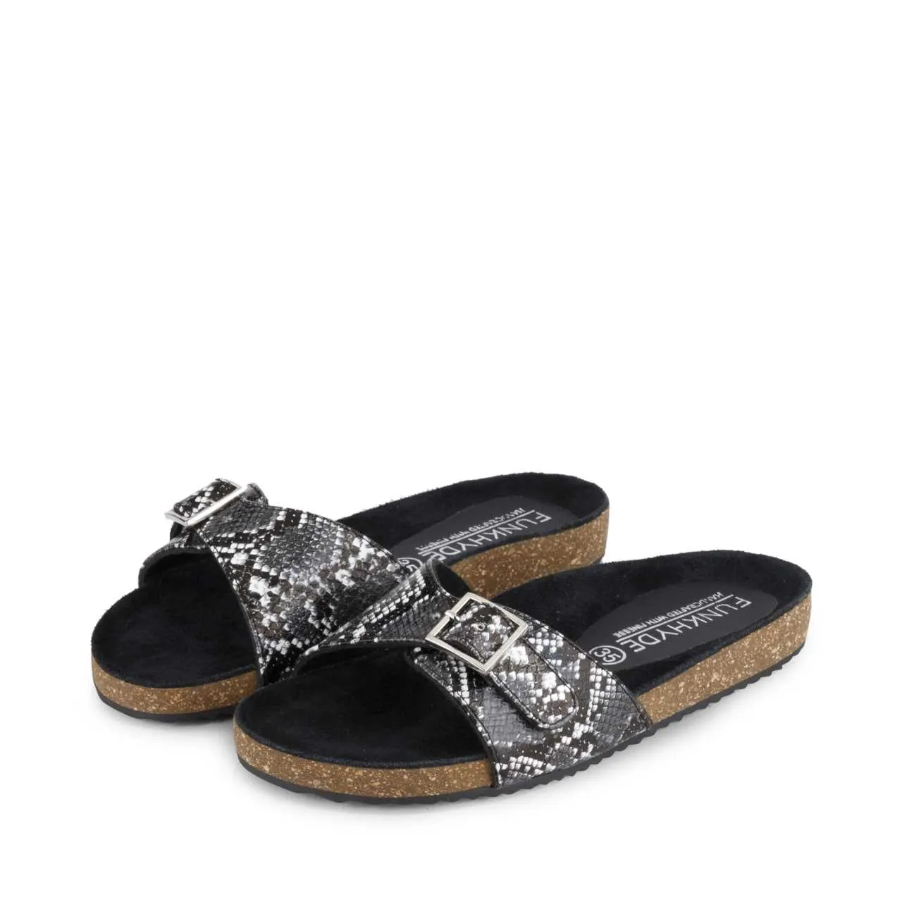 Navi Black Snake Comfort Slipons