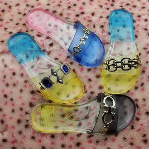 New colorful gradient flat slippers HPSD075