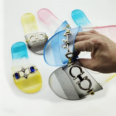 New colorful gradient flat slippers HPSD075