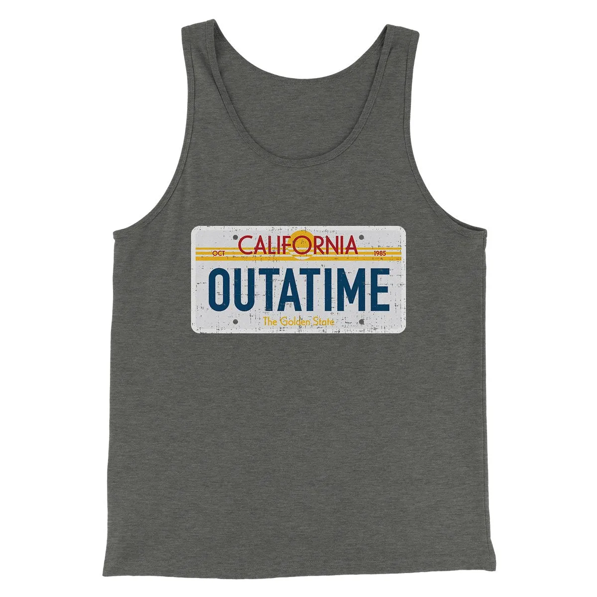 Outatime License Plate Funny Movie Men/Unisex Tank Top