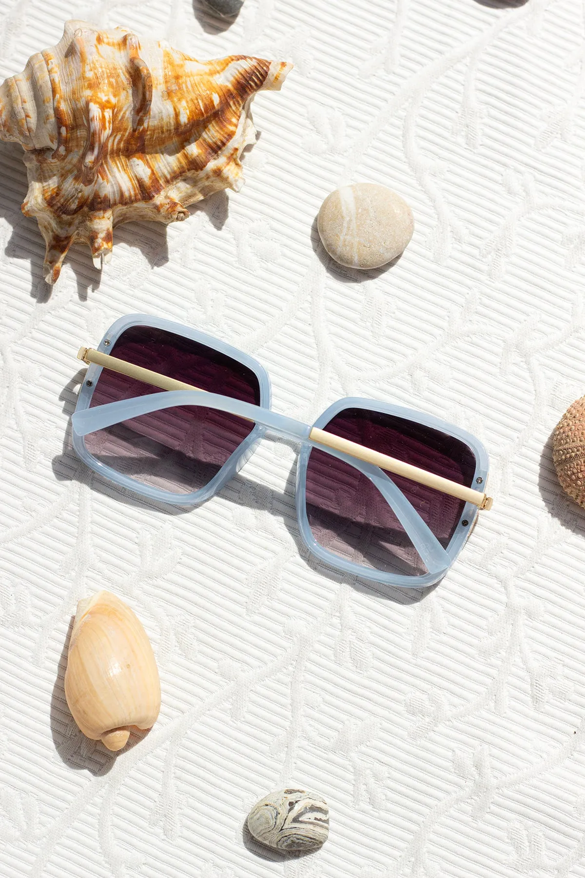 Oversized Rounded Square Screw Detail Sunglasses