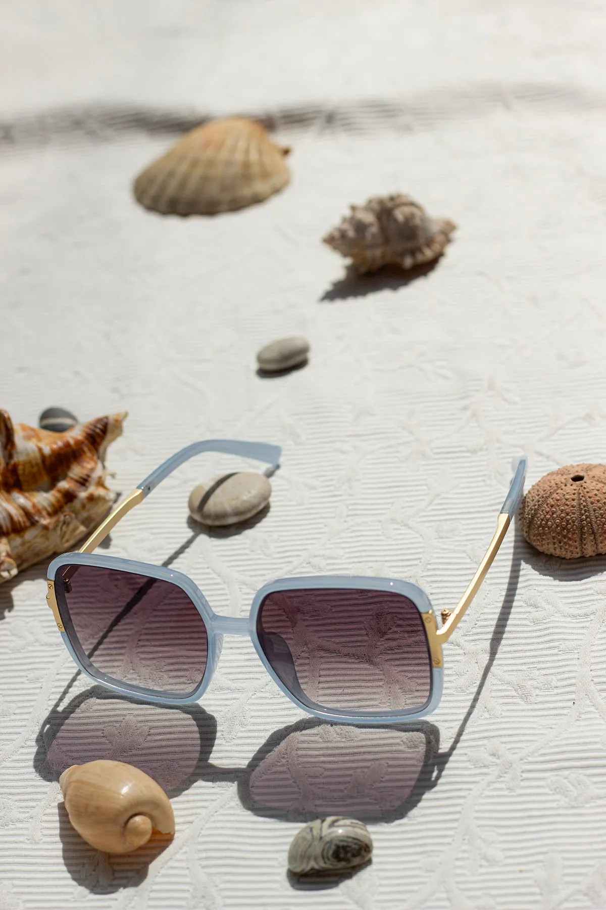 Oversized Rounded Square Screw Detail Sunglasses