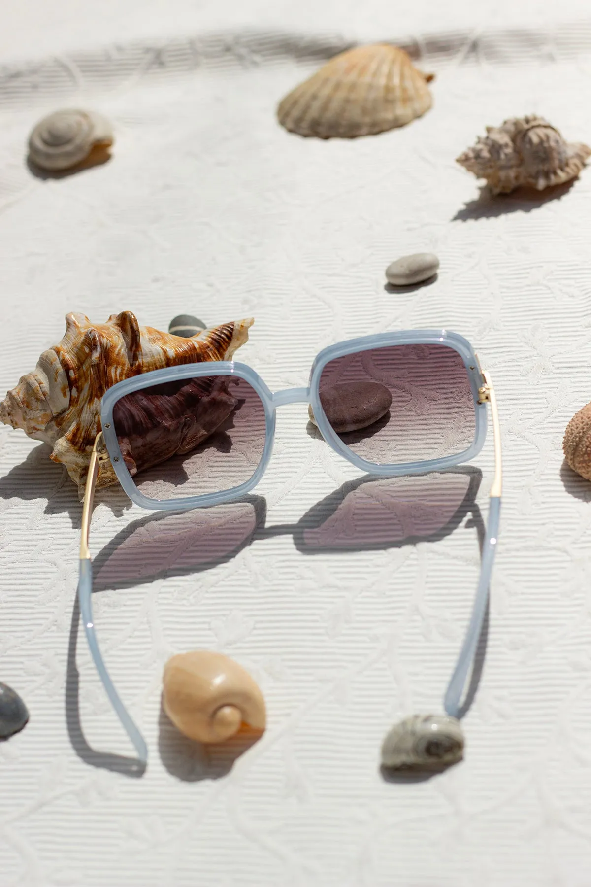 Oversized Rounded Square Screw Detail Sunglasses
