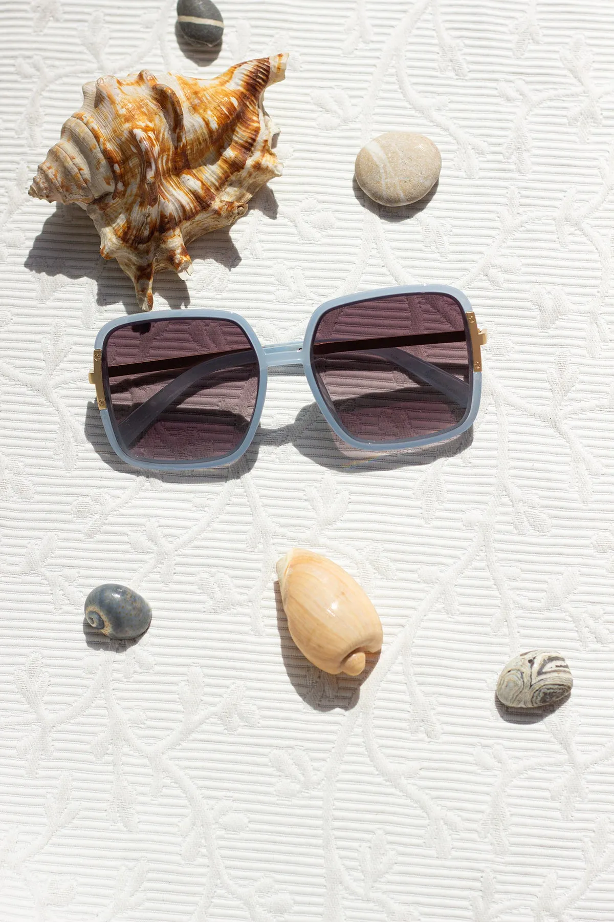 Oversized Rounded Square Screw Detail Sunglasses