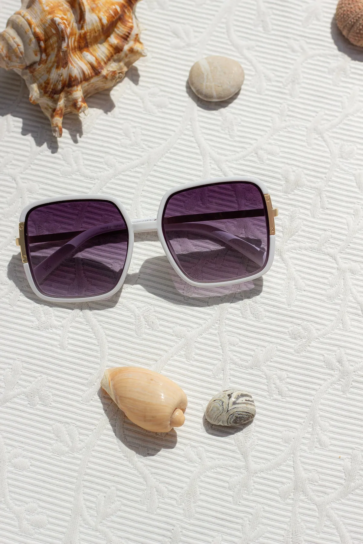 Oversized Rounded Square Screw Detail Sunglasses