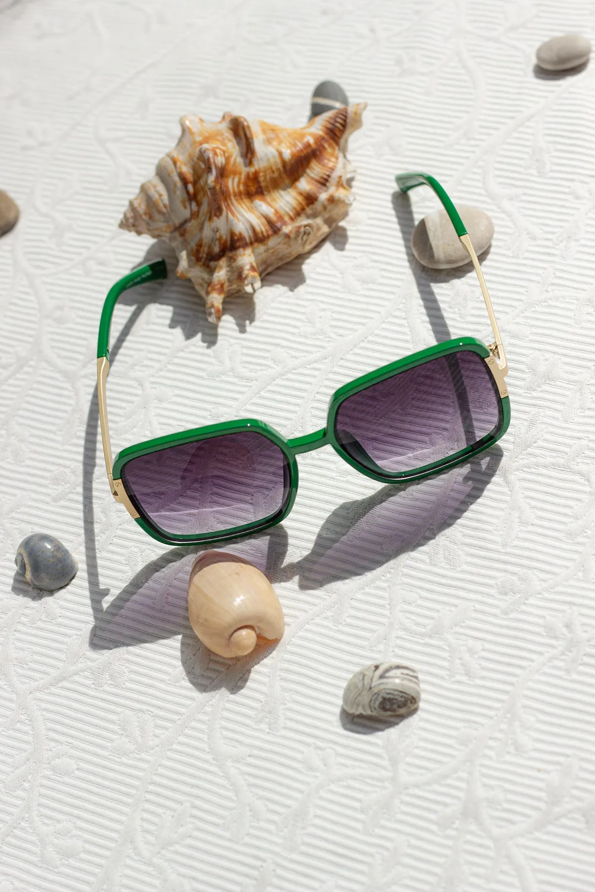 Oversized Rounded Square Screw Detail Sunglasses