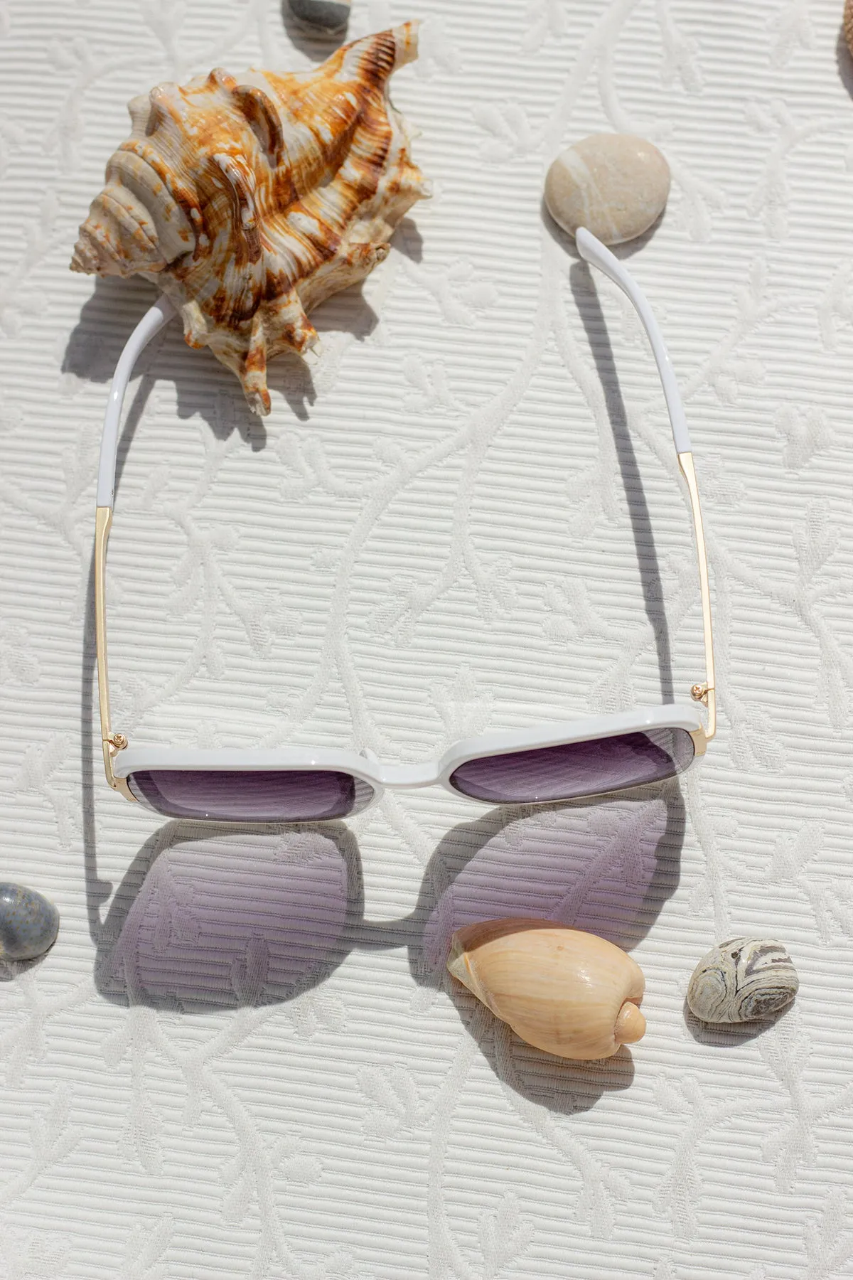 Oversized Rounded Square Screw Detail Sunglasses