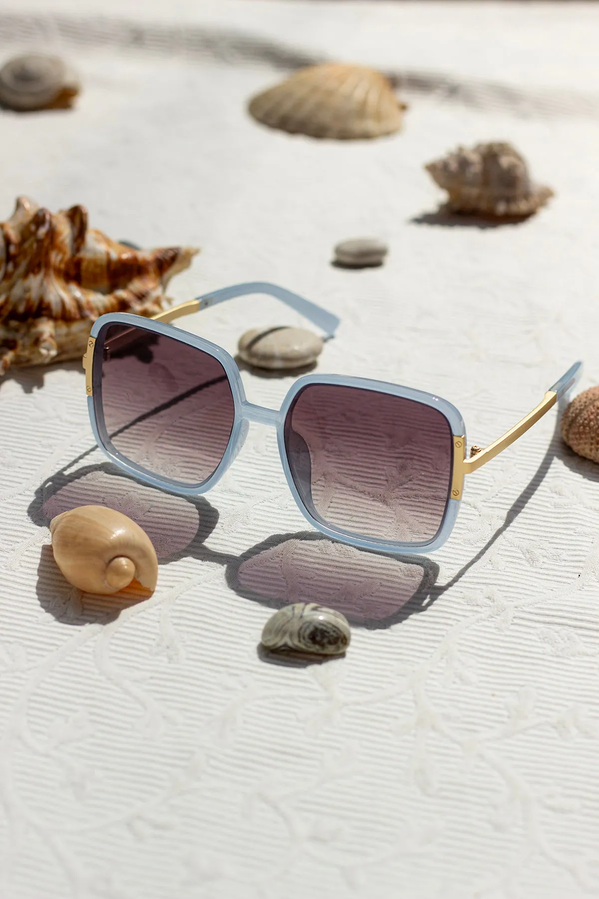 Oversized Rounded Square Screw Detail Sunglasses