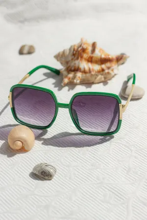 Oversized Rounded Square Screw Detail Sunglasses