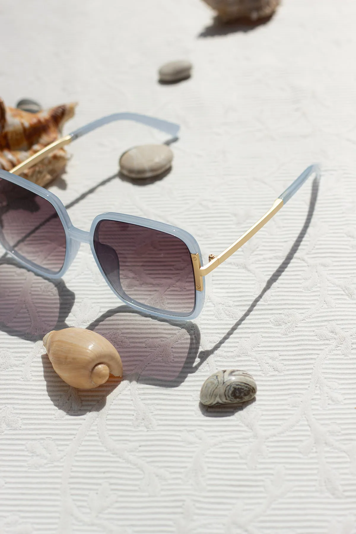 Oversized Rounded Square Screw Detail Sunglasses