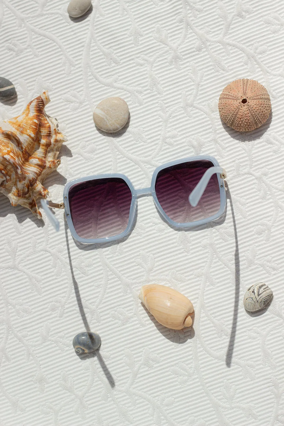 Oversized Rounded Square Screw Detail Sunglasses
