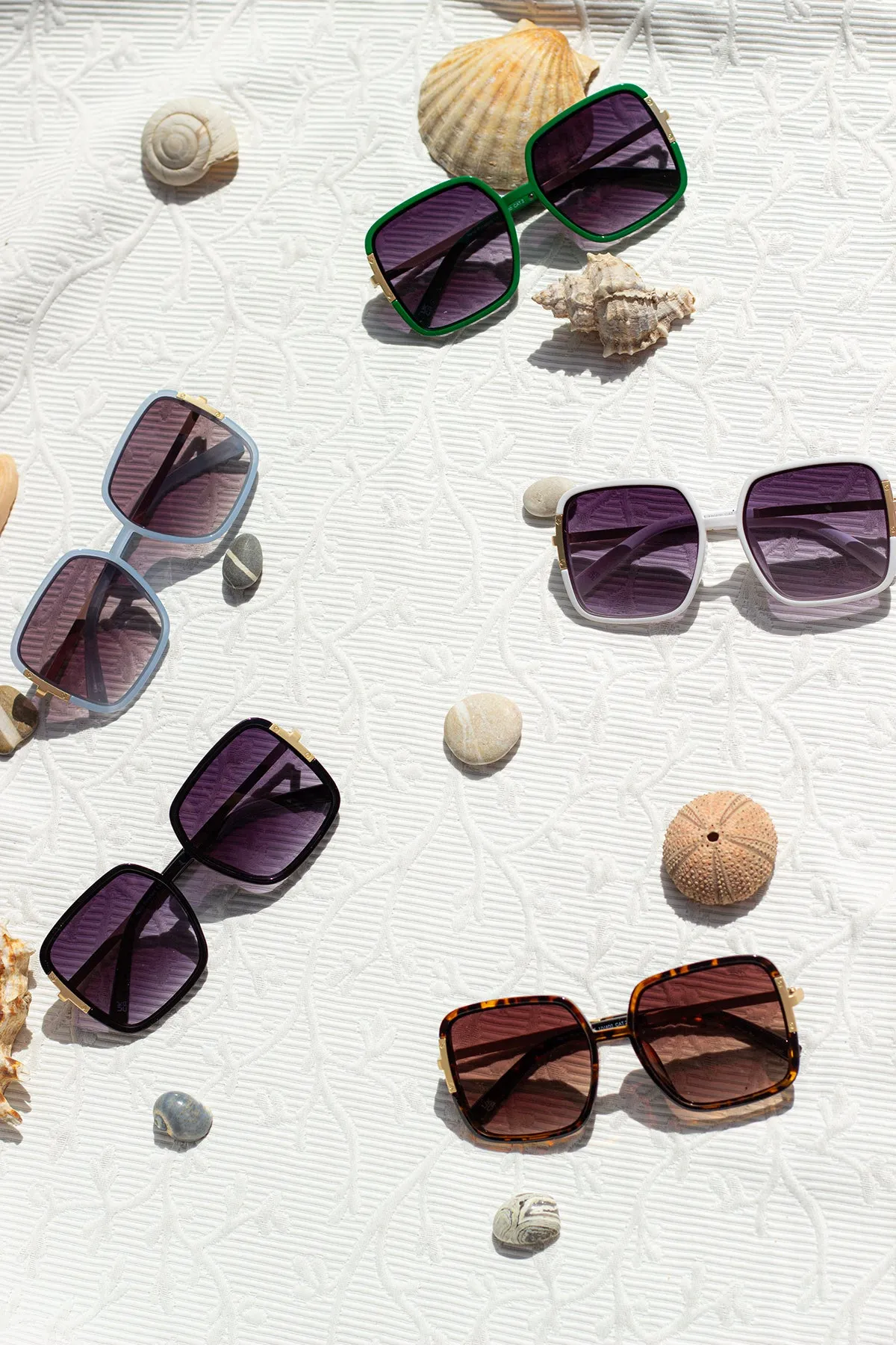 Oversized Rounded Square Screw Detail Sunglasses