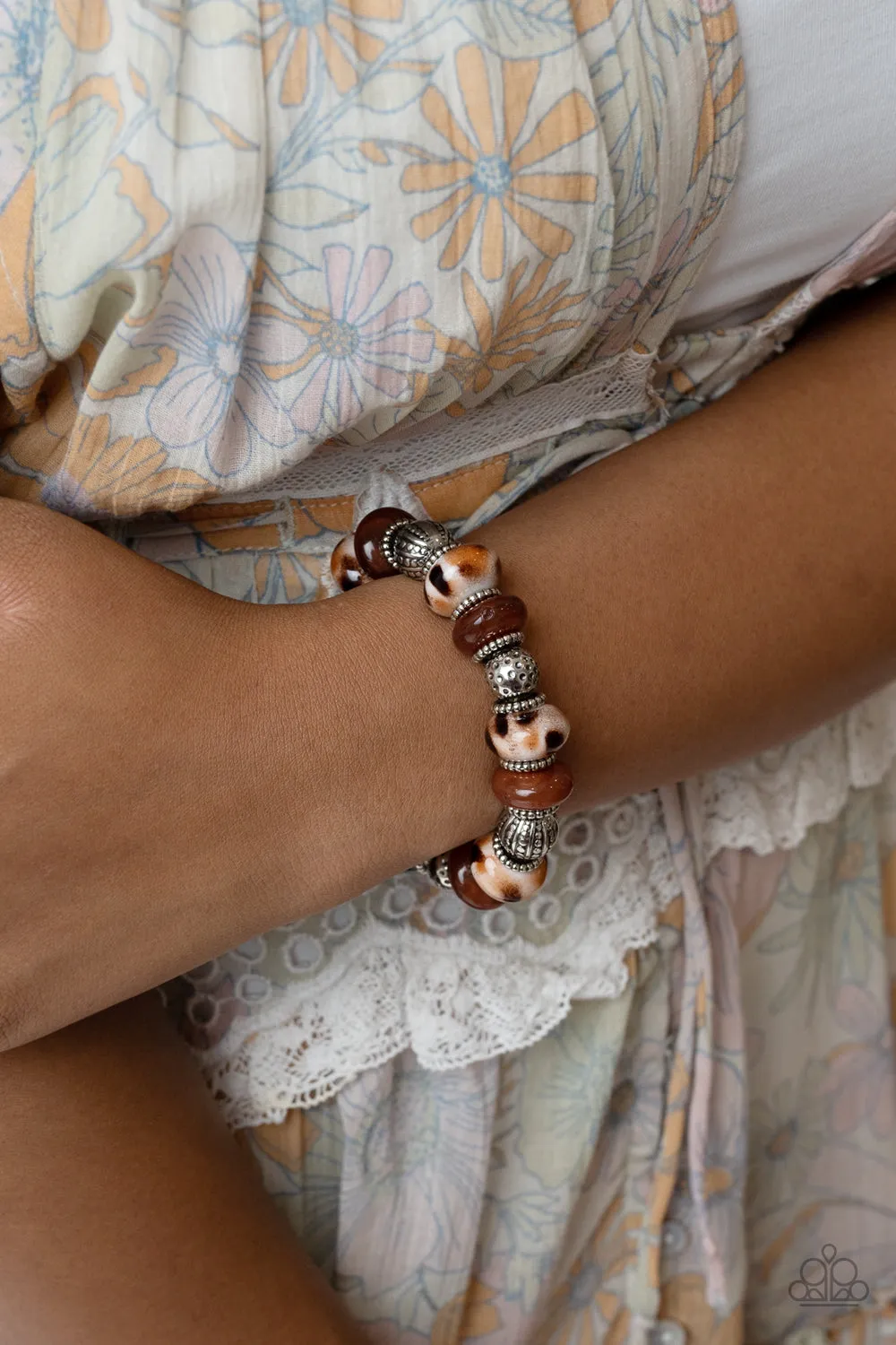Paparazzi Warped Whimsicality Necklace Brown & Warped Wayfarer Bracelet Brown