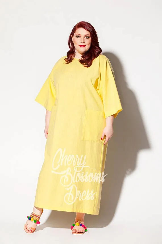 Plus Size Linen, Linen Kaftan Dress, Simple Wedding Dress, Plus Size Clothing, Linen Dress, Linen Clothing, Loose Maxi Dress, Pocket Dress