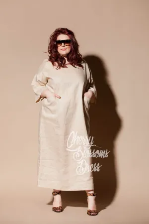 Plus Size Linen, Linen Kaftan Dress, Simple Wedding Dress, Plus Size Clothing, Linen Dress, Linen Clothing, Loose Maxi Dress, Pocket Dress