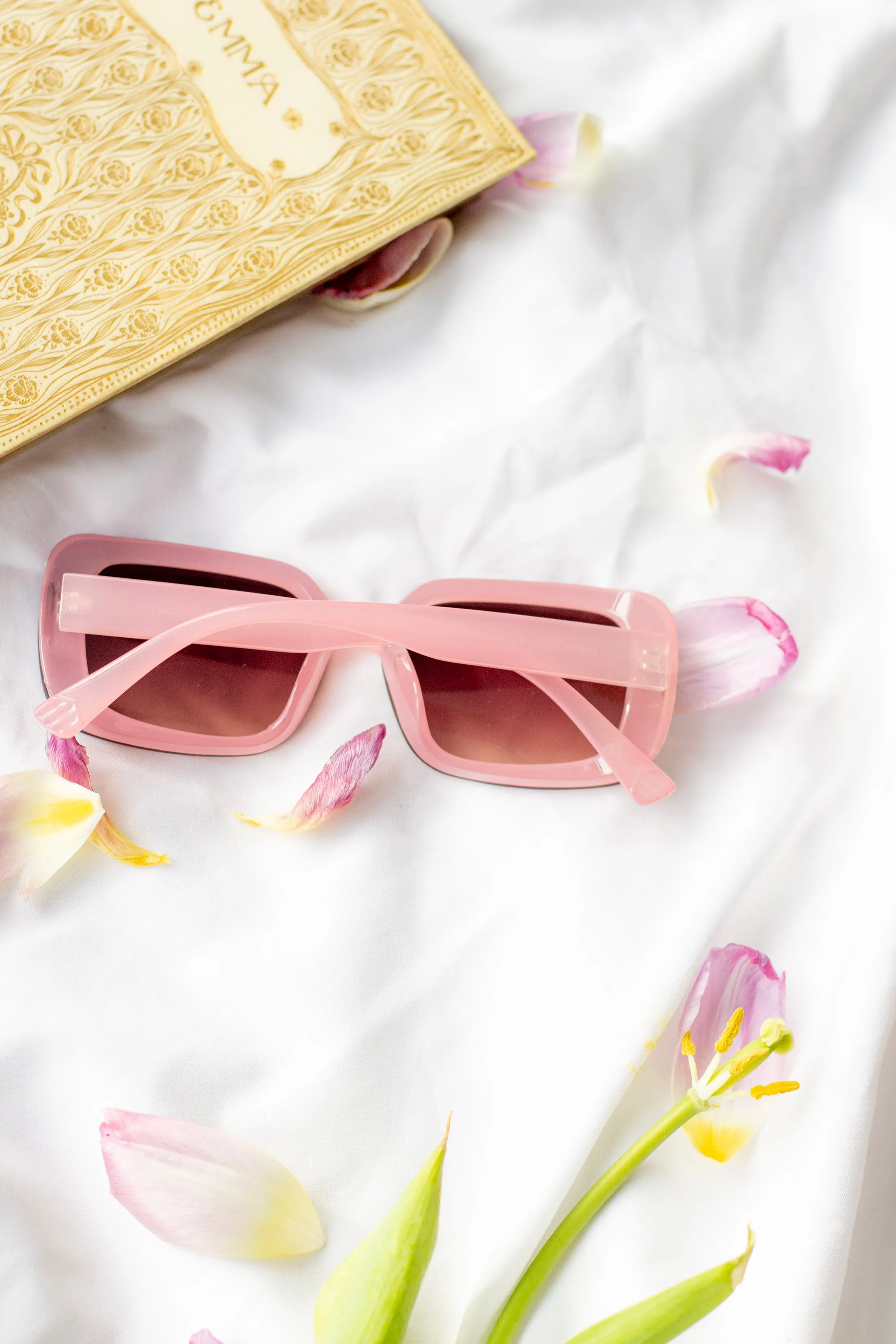 Rectangle Front Lens Side Texture Sunglasses