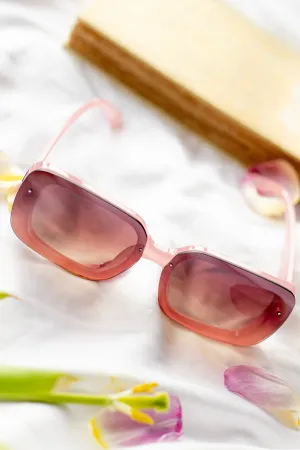 Rectangle Front Lens Side Texture Sunglasses