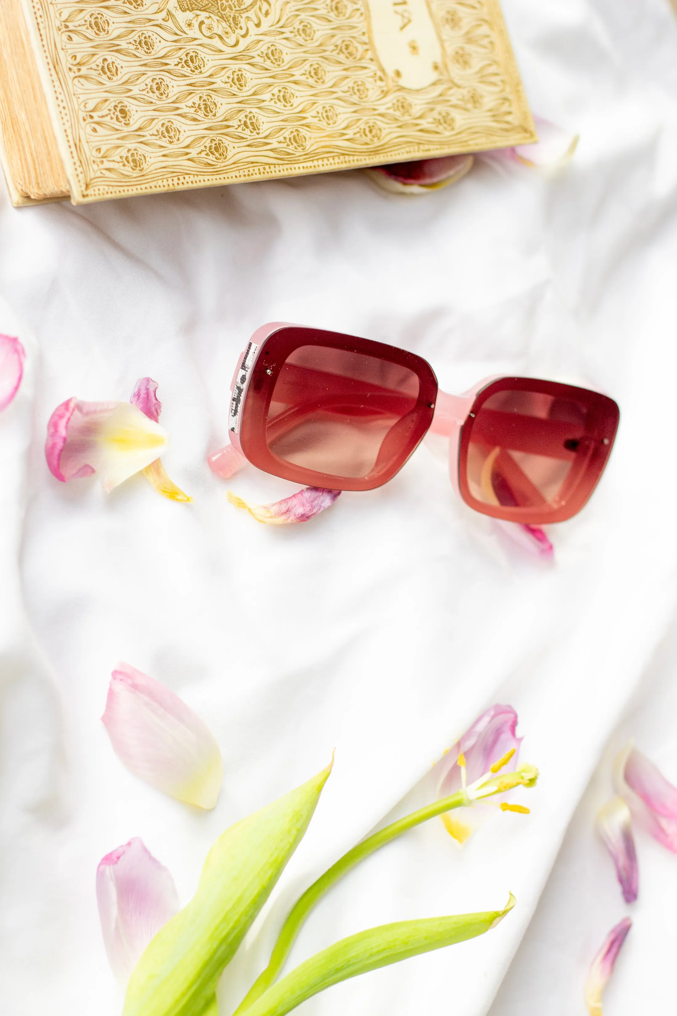 Rectangle Front Lens Side Texture Sunglasses