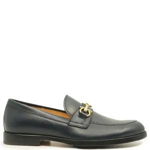 Rondinella Navy Leather Buckle Dress Shoe