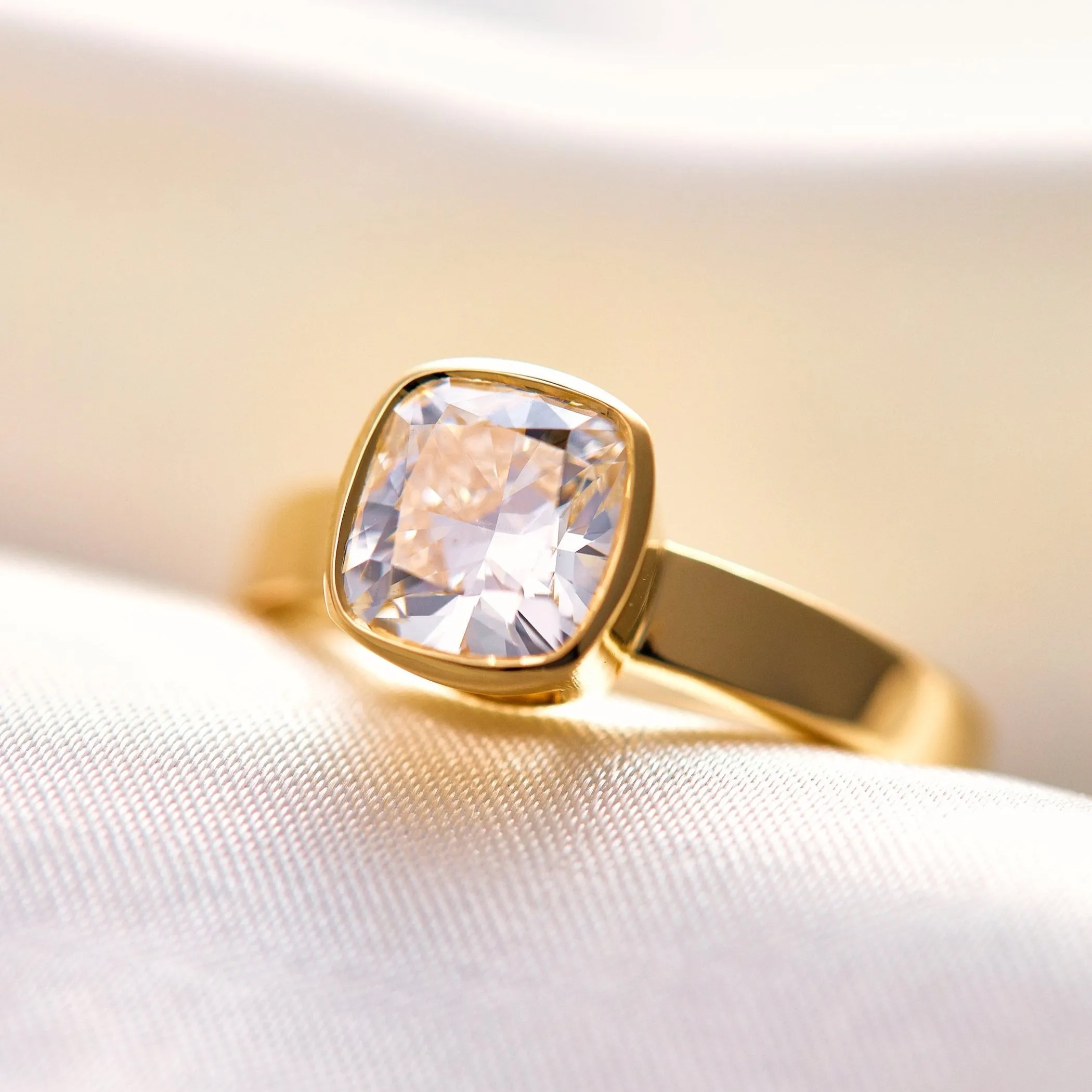 Rowan Cushion Cut Moissanite Engagement Ring