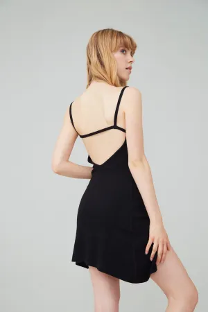 Sexy Back Stretch-Knit Mini Dress - Black
