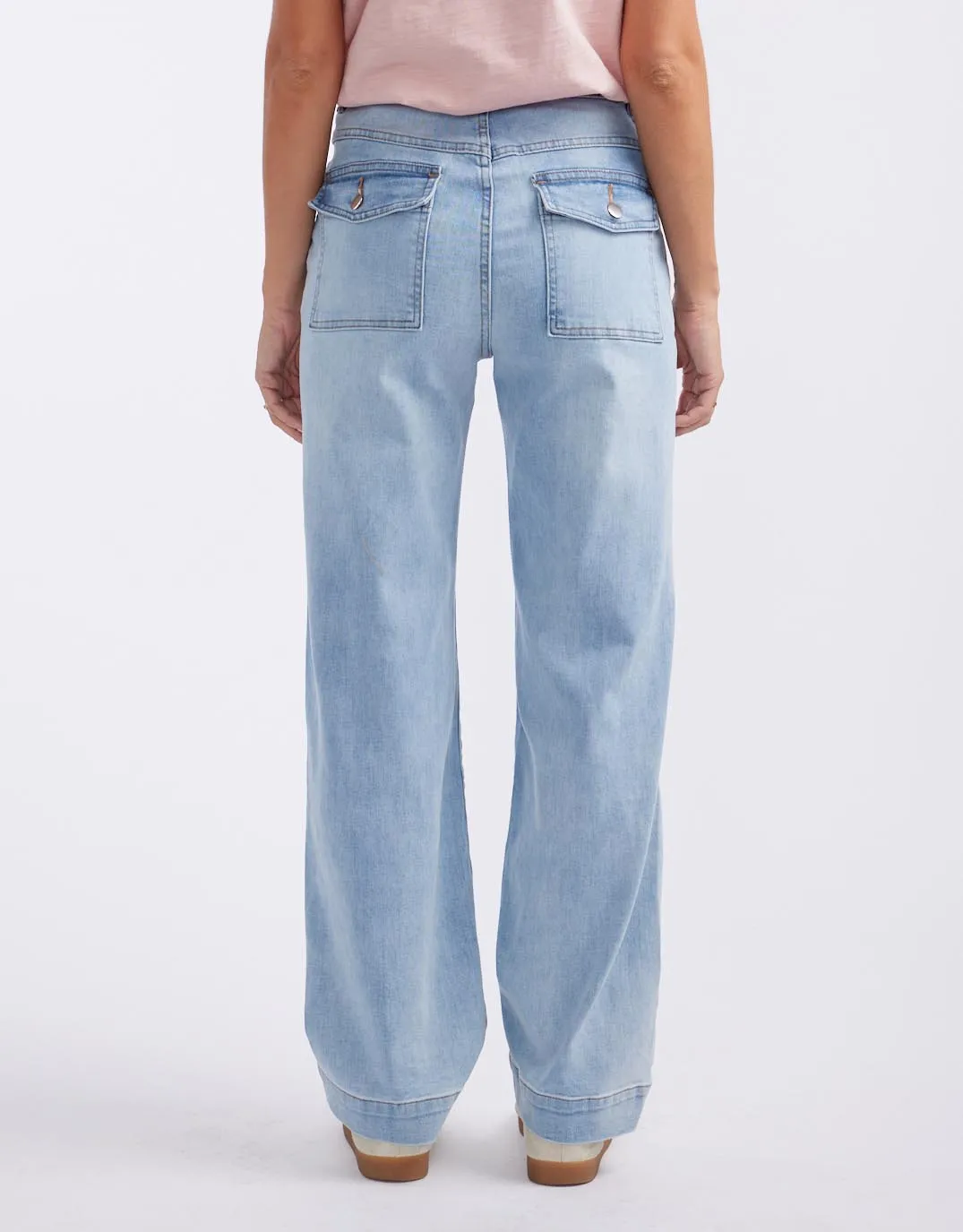 Sienna Stretch Denim Wide Leg Jeans - Light Blue