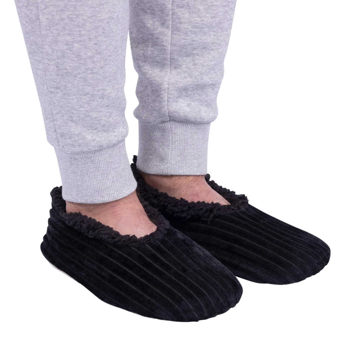 SnuggUps® Cosy Men's Slippers ~ Cord Black