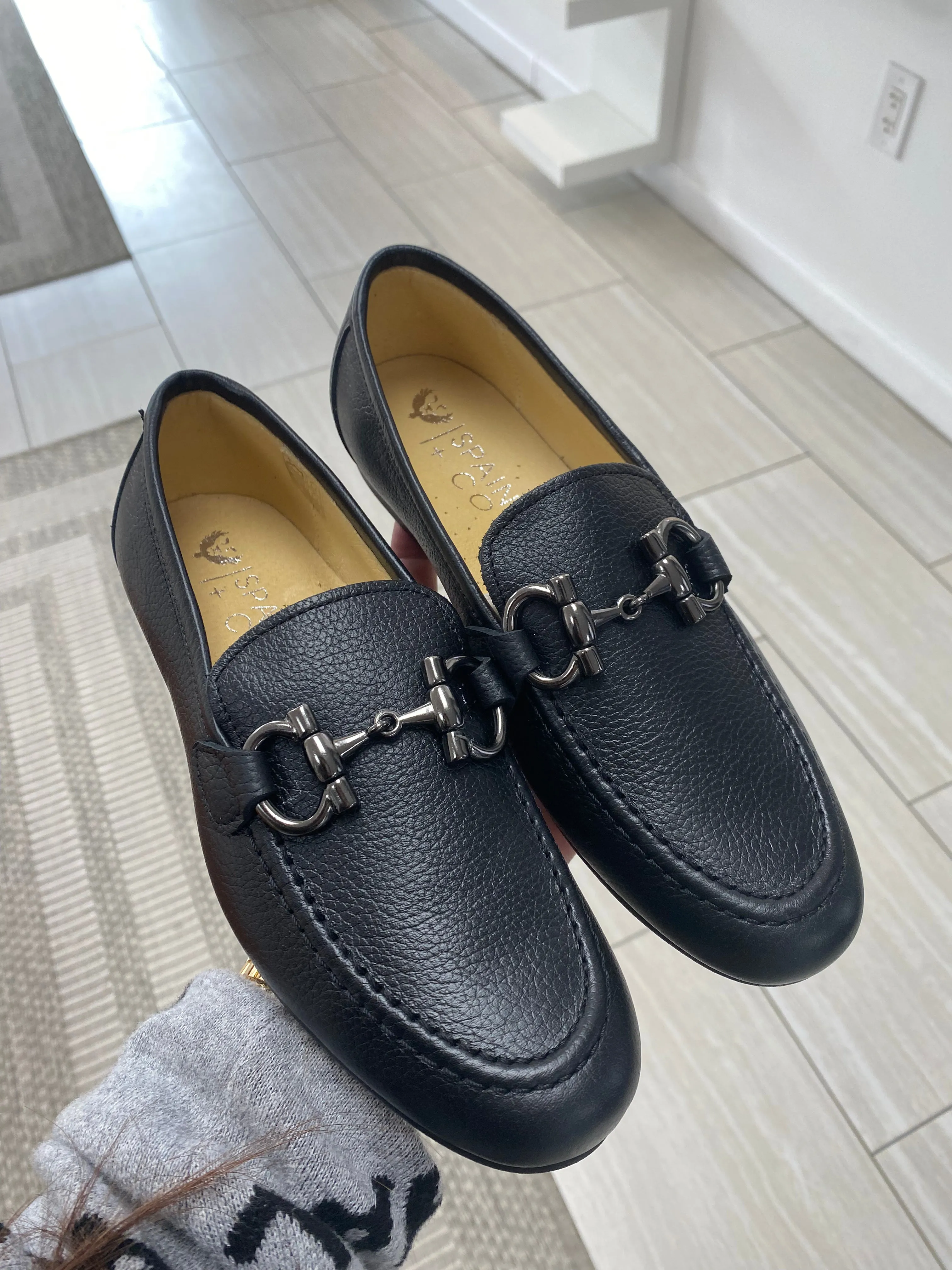 Spain Co Black Pebbled Leather Buckle Dress Shoe