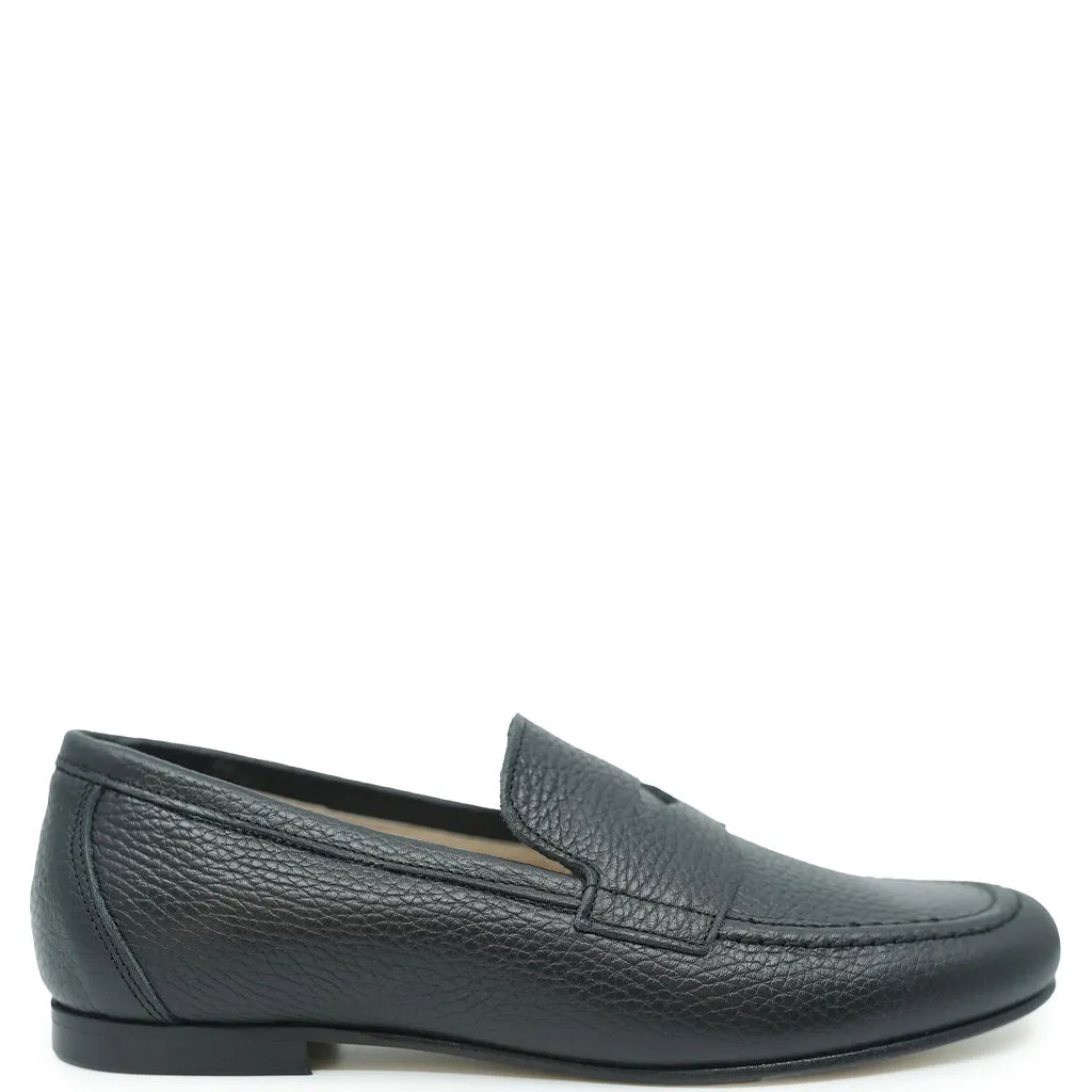 Spain Co Black Pebbled Penny Dress Shoe