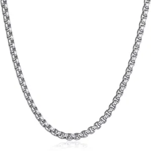 Stainless Steel Rounded Box Link Chain Necklace